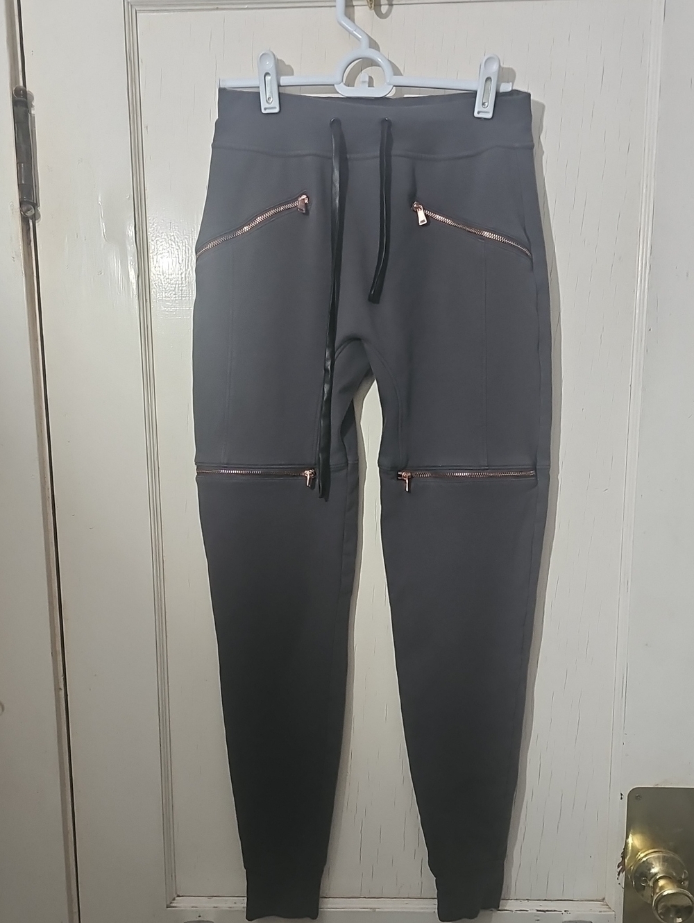 Womens Charcoal Gray Jogger Pants with Zip Pockets